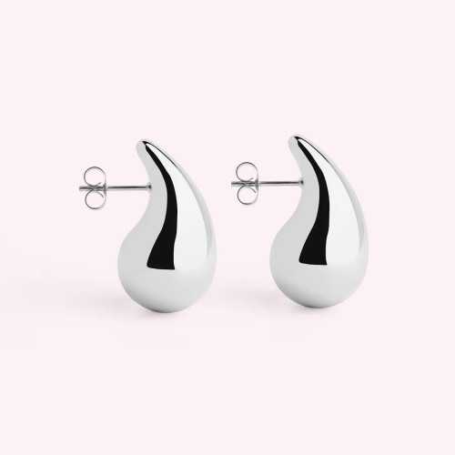 Mini pendientes de gota de agua niña pequeña mujer adolescente acero inoxidable plata cierre mariposa