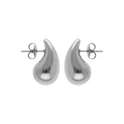 Mini Earrings Water drop Little Teen Girl Woman in Stainless Steel Silver With Butterfly Clasp