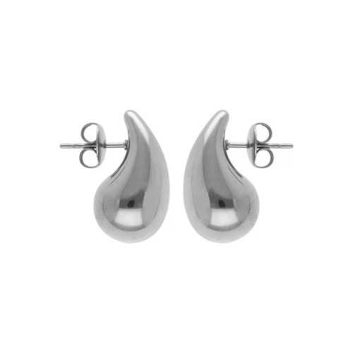 Mini Boucles d'Oreilles Goutte d'Eau Petite Fille Ado Femme en Acier Inoxydable Argent Avec Fermoir Papillon