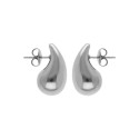 Mini Earrings Water drop Little Teen Girl Woman in Stainless Steel Silver With Butterfly Clasp