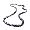Männer Kette Edelstahl plattiert schwarz Byzantinische Mesh bling 5mm 59cm