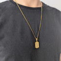Collar de acero inoxidable de oro Collar de hombre Allah Árabe árabe musulmán - Cadena cubana incluida