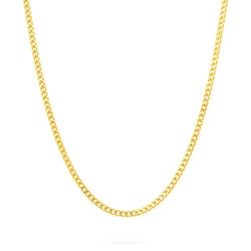 Pendentif en Acier Inoxydable Or Gravure Allah Arabe Musulman avec Chaine Cubaine Incluse