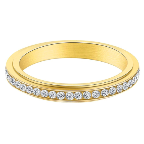 Alliance Women's Ring Stainless Steel Serti Rotary Crystals - Anti-Stress Ring 3mm