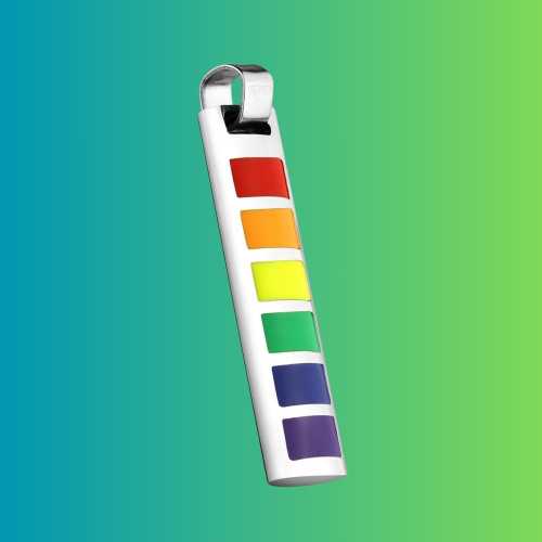 Colgante de arco iris rectangular Bar Pride Gay LGBT and Cuban Chain Included