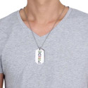 Men's Pendant Necklace Double Military Plates Registration LGBT Personalized Pride - Cuban Chain Included