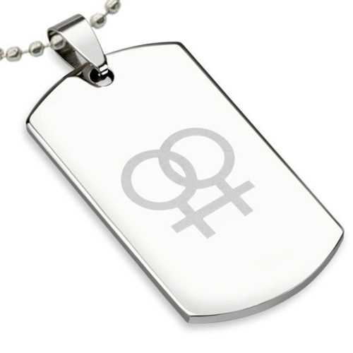Identidad del colgante Símbolo de placa Lesbiana Doble Venus Unión Mujeres - Cadena Incluye