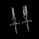 Men's Earrings With Stainless Steel Dagger Pendant