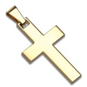 Men's Cross Pendant Necklace Steel Customize Color Gold