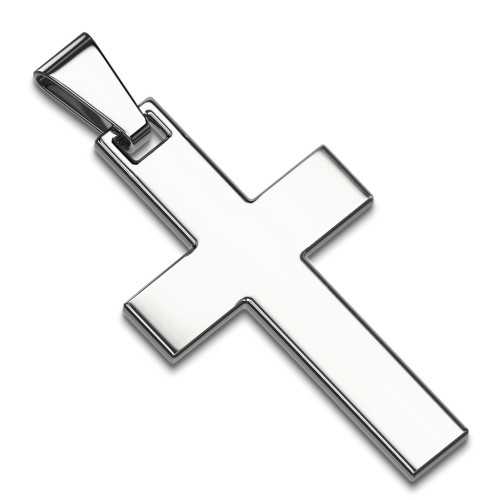 Men's Cross Necklace Steel Customized Color Silver