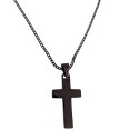 Colore Nero Acciaio Collana Ciondolo Croce Uomo