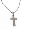 Anhänger Halskette mit Herren Cross Steel Customized Farbe Silber
