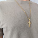 Collier Pendentif Croix pour Homme Acier à Personnaliser Couleur Or