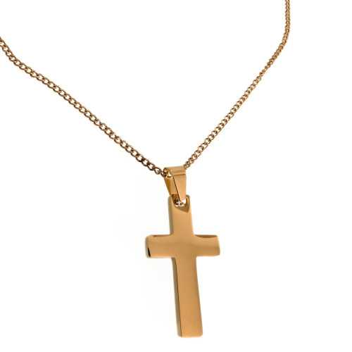 Collana uomo croce in acciaio per personalizzare colore oro