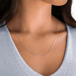 Belle forçat donna in acciaio per maglia per pendente - lunghezza 45 cm e larghezza da 1 mm 2