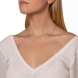 Chain Forçat Fine mesh Women Gold Steel For Pendant - Length 50cm and Width 2mm