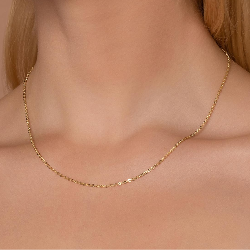 Chain Forçat Mujeres de malla fina en acero de oro para colgante - longitud 50cm y ancho 2mm