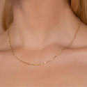 Chain Forçat Mujeres de malla fina en acero de oro para colgante - longitud 50cm y ancho 2mm