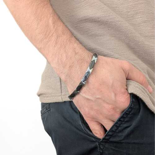 Schwarzes Keramik-Armband und Wolfram für Männer - Gourmet Magnetic 20cm