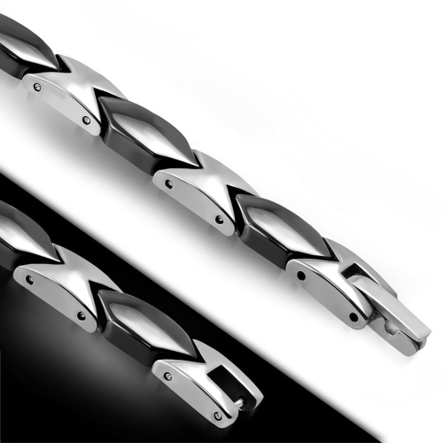 Black Color Ceramic Bracelet and Tungsten For Men - Gourmet Magnetic 20cm