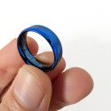 Stainless Steel Bevel Ring Blue For Men Couple - Custom Engagement Ring