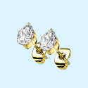 Pendientes en Tear Shape Drop Para Mujeres Adolescentes en Acero Inoxidable Oro y Zirconio Blanco