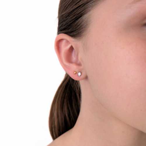 Tropfen reißförmige Ohrringe für Frauenkindmädchen in Gold Edelstahl und weißes Zirkonium