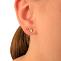 Pendientes en Tear Shape Drop para Mujer Chica pequeña en acero inoxidable oro y Zirconium blanco