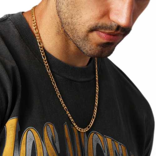 Catena uomo Figaro Larghezza in acciaio inossidabile 5mm e lunghezza 60cm