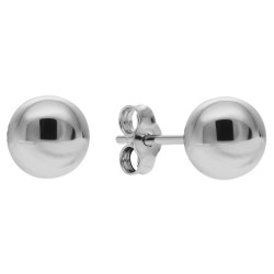 Clous d'Oreilles Boules Femme Homme en Acier Inoxydable Argent - Boucles d'Oreilles Largeur au choix 3mm ou 5mm
