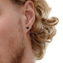 Clous d'Oreilles Boules Femme Homme en Acier Inoxydable Noir - Boucles d'Oreilles 3mm