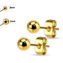 Frauen Edelstahl-Ball-Nägel Gold - Ohrringe Breite 3mm 5mm
