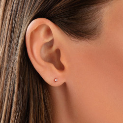 Chiodi a sfera da donna in acciaio inox in acciaio inox rosa - Orecchini larghezza con una scelta da 3 mm o 5 mm 2