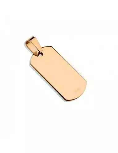 Colgante de mujer de placa militar de acero inoxidable color cobre y 1 cadena