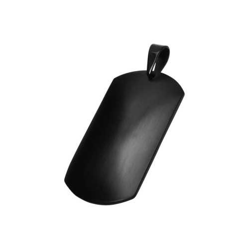 Colgante mujer hombre acero color negro placa militar y 1 cadena