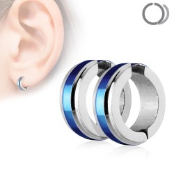 Pair False Earrings Creole Men Woman Unrealized Color Pierced Steel 2