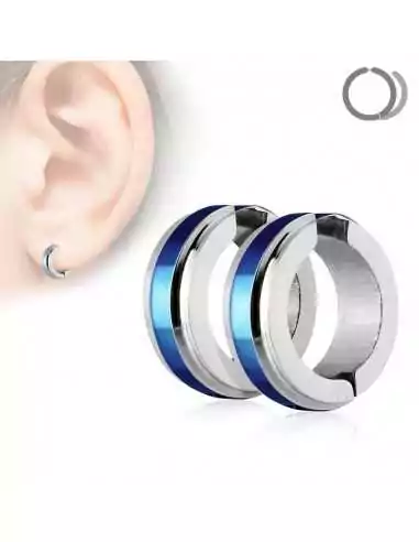 Paar gefälschte kreolische Ohrringe für Männer und Frauen, Stahl, nicht durchbohrt, Farbe Ihrer Wahl
