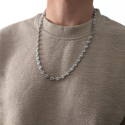 Chain necklace woman man steel seed coffee beans size to choose