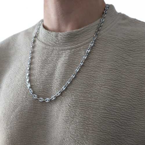 Coffee Chain Stainless Steel Silver For Teen Men - Width of choice 6mm