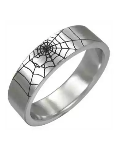 ALLIANCE RING RING FOR WOMEN TEEN IN STAINLESS STEEL 316L FAN SPIDER WEB NEW