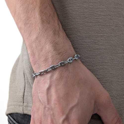 Braccialetto Granelli di caffè in acciaio inossidabile per uomo - Larghezza 6 mm