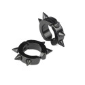 Pair false male earrings black steel 6 peaks not pierced