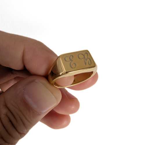 Cavaliere donna uomo in acciaio inossidabile oro 9mm grattabile