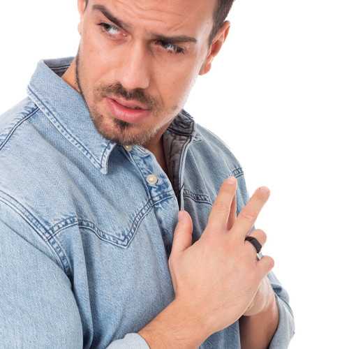 Cavaliere per uomo in acciaio inossidabile nero piatto rettangolare - anello con faccia personalizzabile