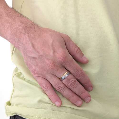 Verrückter Ring Frau Männlich rostfrei Stahl Fine Gold und Zirkonium männlich