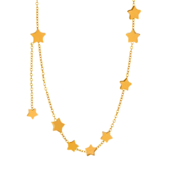 Collares con estrellas de pampillas para mujeres de acero inoxidable oro fino - longitud 47cm