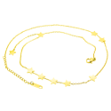 Collare Razza Collo Con Stelle Per Donna In Acciaio Inossidabile Dorato In Oro Fine - Lunghezza 47cm