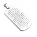 Colgante acero hombre placa militar oración cruz biblia y 1 cadena