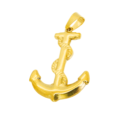 Marine Ancre Pendant With Men's Cordage in Stainless Steel