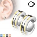 PAIRE BOUCLES D'OREILLES POUR HOMME ADO TIGE FERMOIR ACIER RONDE ZIRCON DIAMS SWAROVSKI BLANC 5mm NEUF